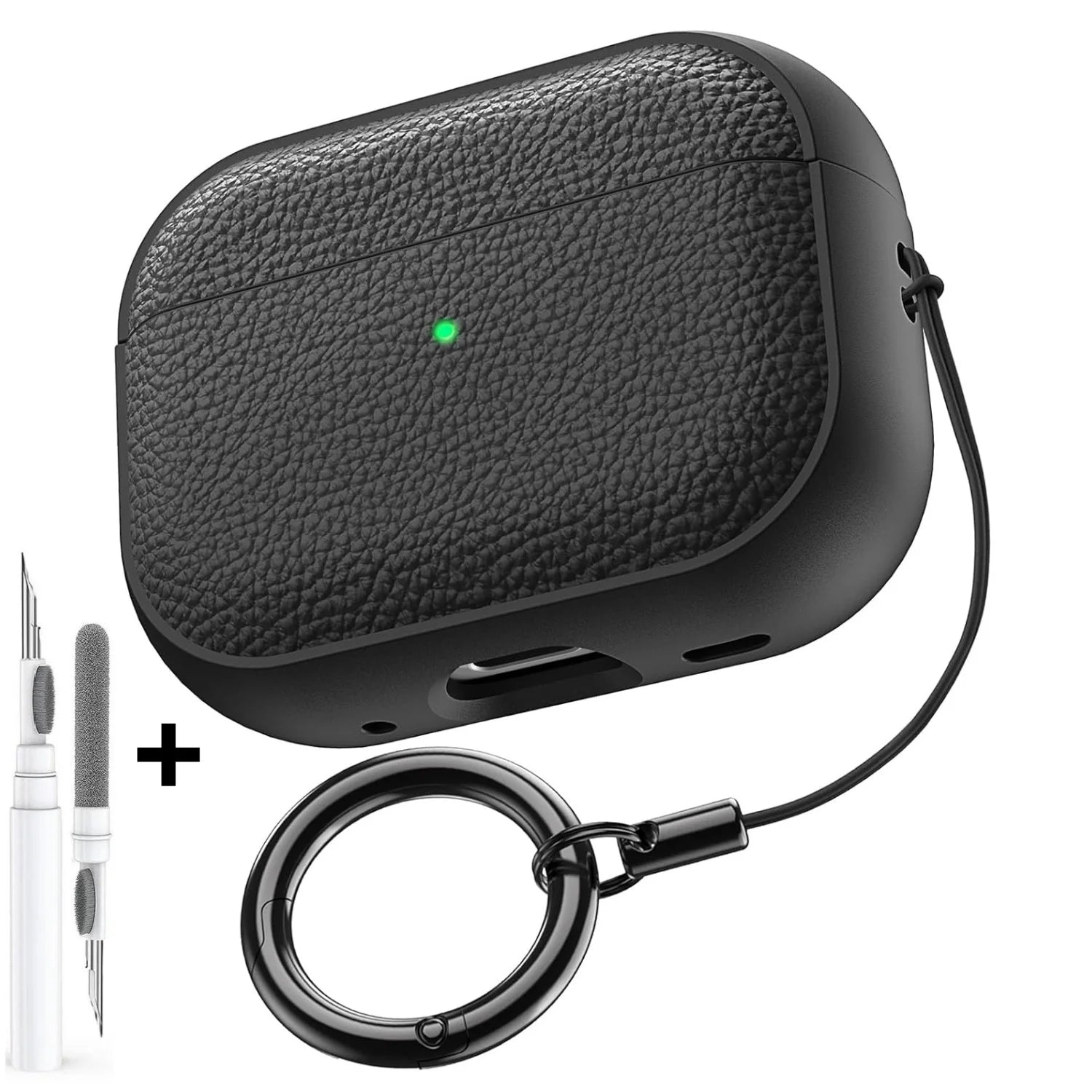 Für AirPods Pro 3, Ledermuster, TPU-Schutzhülle, Zubehör, niedliche Haut, vollständige Schutzhülle mit Schlüsselanhänger für AirPods Pro 3-Hülle
