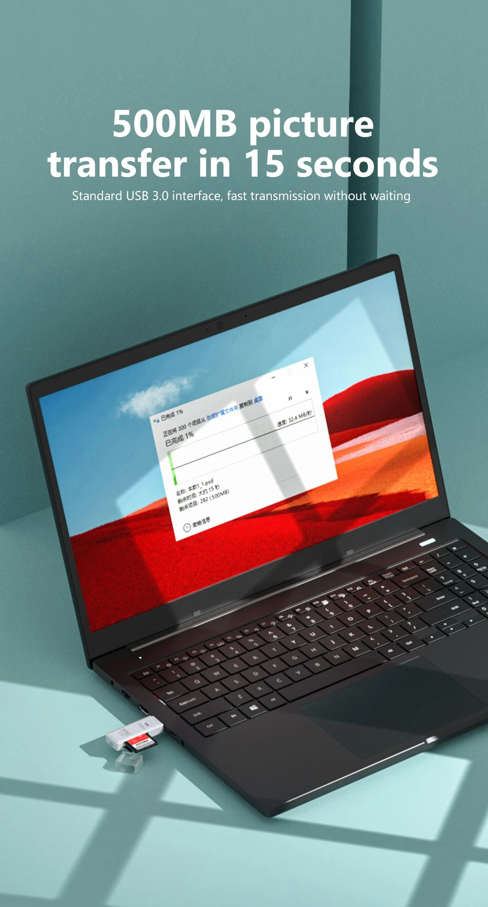 2-in-1 USB 3.0 Kartenleser Micro TF SD Kartenleser USB-Adapter Hochgeschwindigkeitskartenleser TF Speicherkarte für PC Laptop Zubehör