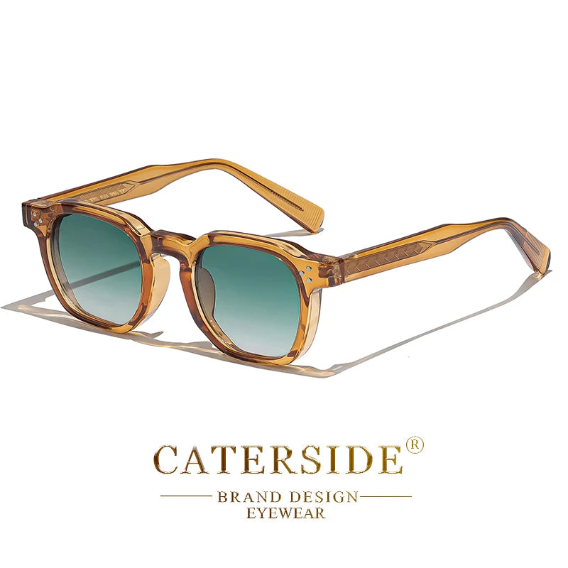 CATERSIDE Modische Herren-Sonnenbrille, kleiner Rahmen, quadratisch, personalisiertes Design, Sonnenbrille für Damen, Reisen, Party, Business, Festival, Geschenk