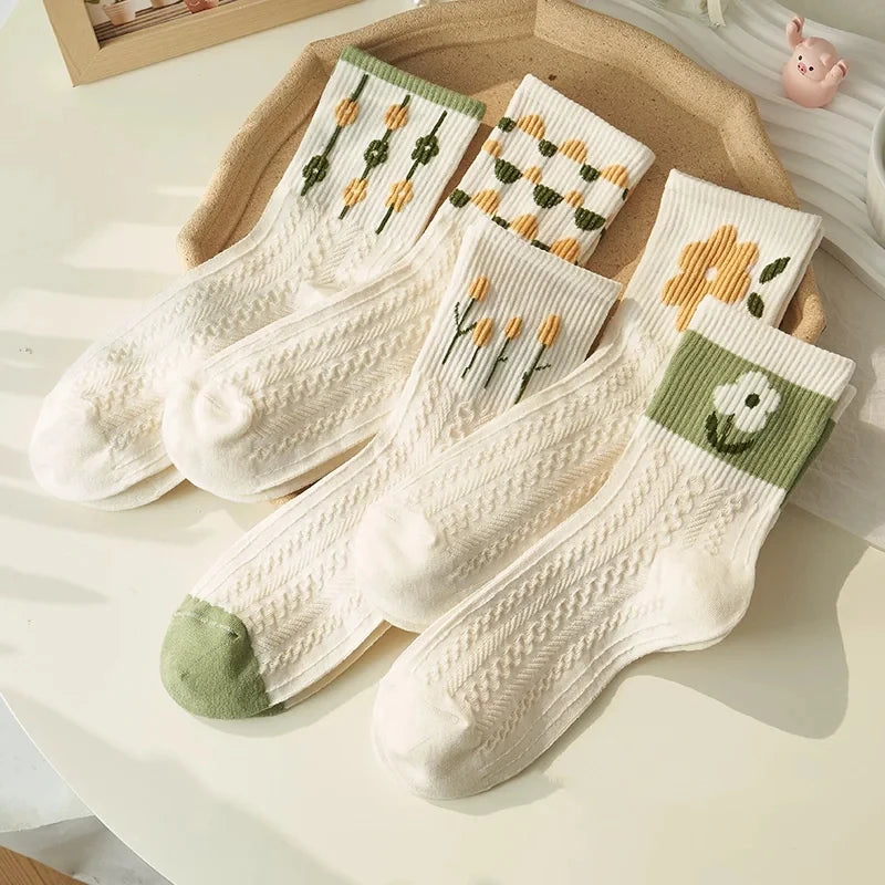 10 Paar Damen-Socken mit Cartoon-Muster, trendige und modische, vielseitige Socken, leichte, atmungsaktive, bequeme Freizeitsocken