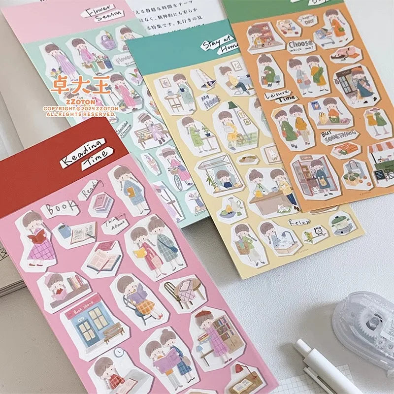 ZZOTON's Daily Wear, Washi Pet Tape, gestanzter Aufkleber, Rollenpapiermaterial