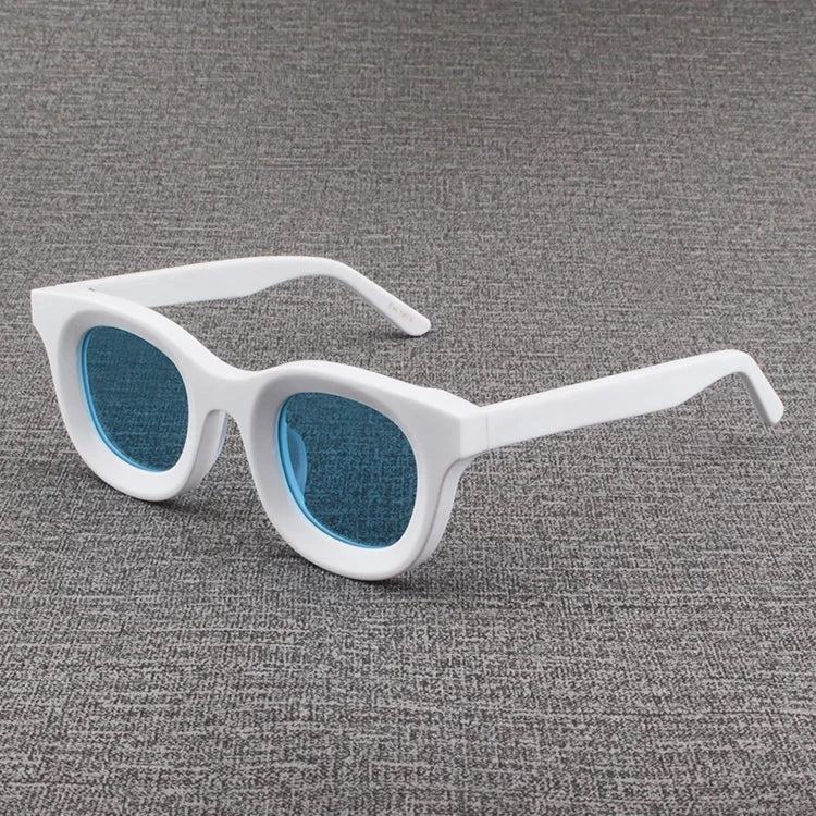 2024 Retro-Sonnenbrille für Damen und Herren, modisch, Acetat, quadratisch, grau, grüner Rahmen, matt gefrostet, UV400, handgefertigte Sonnenbrille