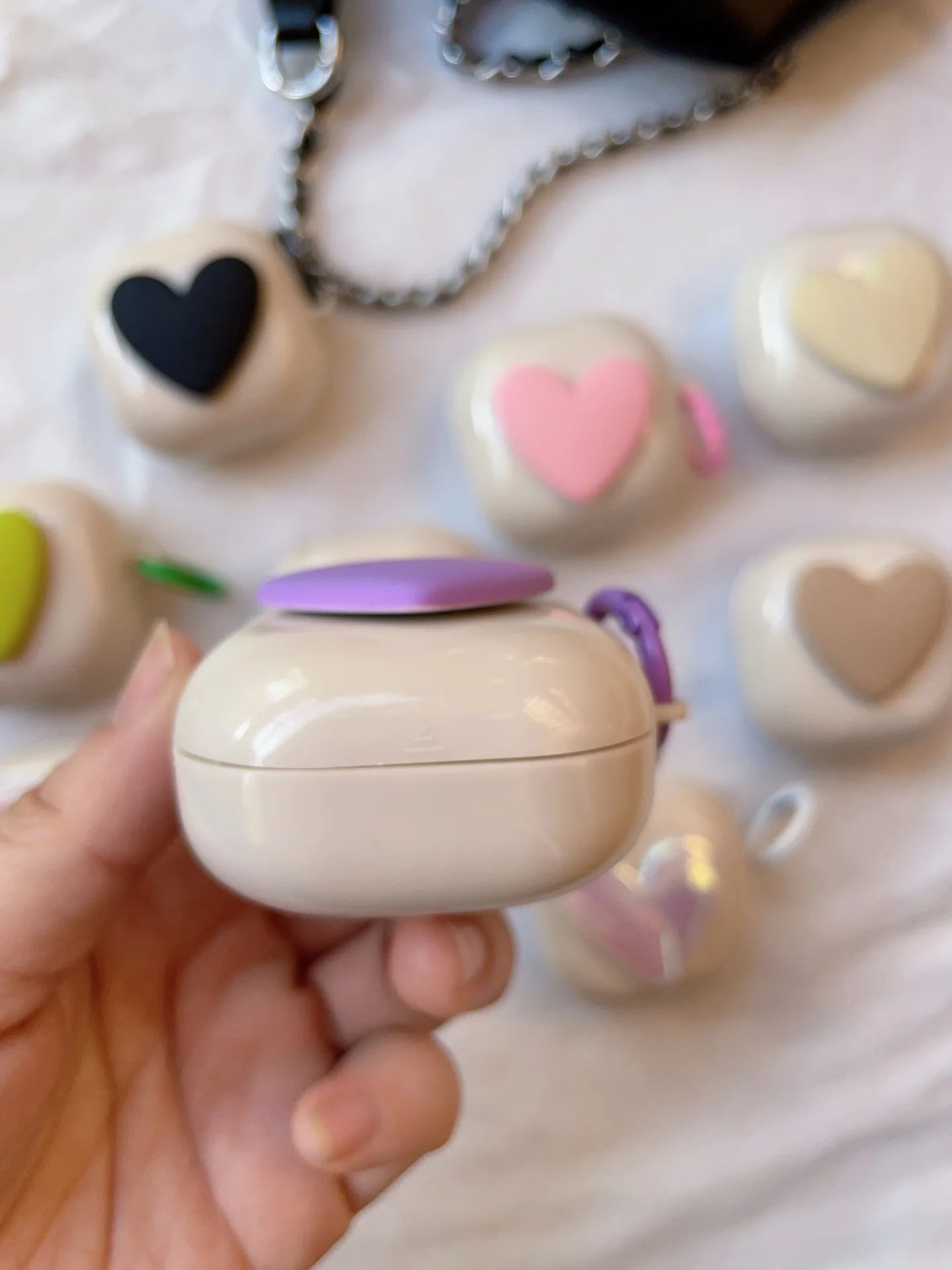 Für Samsung Galaxy Buds 2 Pro / Buds FE / 2PRO Hülle Niedliche Herz-TPU-Kopfhörerhülle für Samsung Buds Live mit Haken