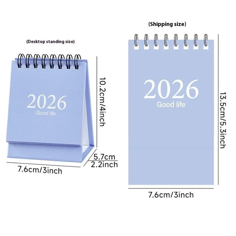 【MAX-55】Mini-Tischkalender 2026, kleiner Stand-Flip-Wochenkalender, kreativer Spulenkalender, Planer für die tägliche Zeitplanplanung