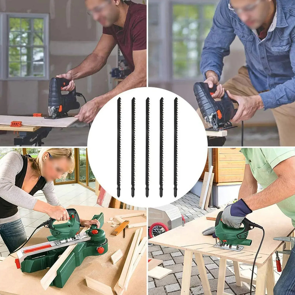5PCS T744D Professionelle Jigsaw Klinge Set 180mm Lange Jig Sägeblätter Für Holz Metall Gerade Schneiden T-schaft Jig Sägeblatt