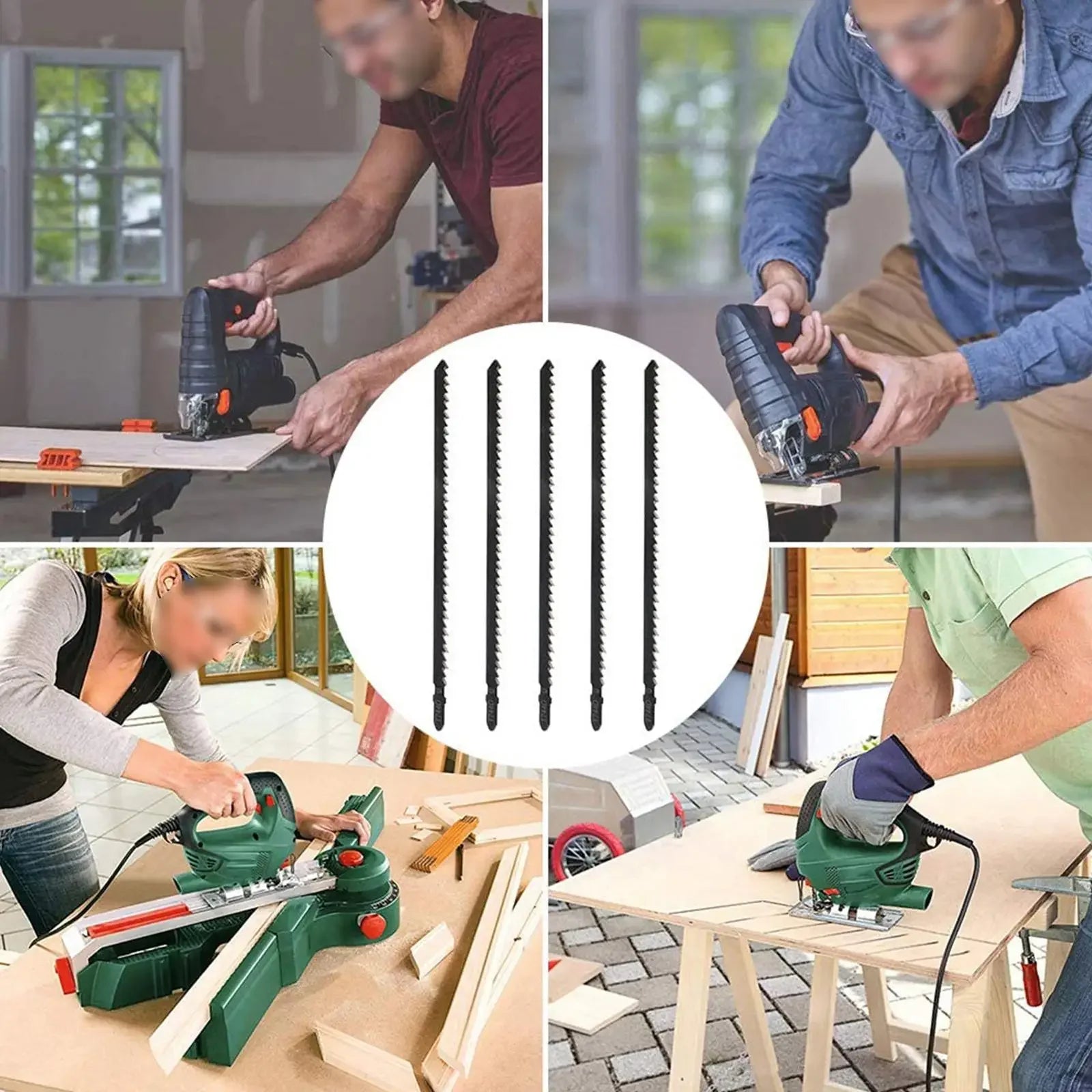 5PCS T744D Professionelle Jigsaw Klinge Set 180mm Lange Jig Sägeblätter Für Holz Metall Gerade Schneiden T-schaft Jig Sägeblatt