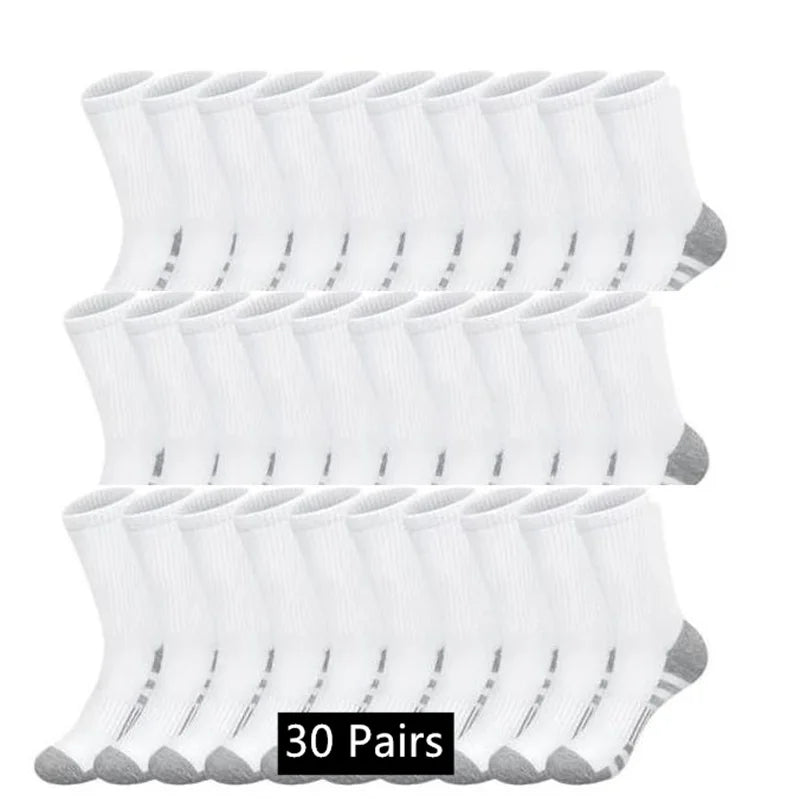 10/20/30 Paar klassische Crew-Socken für Herren, Unisex, Sportsocken für Herren, Laufen, Basketball, rutschfest, für den Außenbereich, atmungsaktiv, Herrensocken