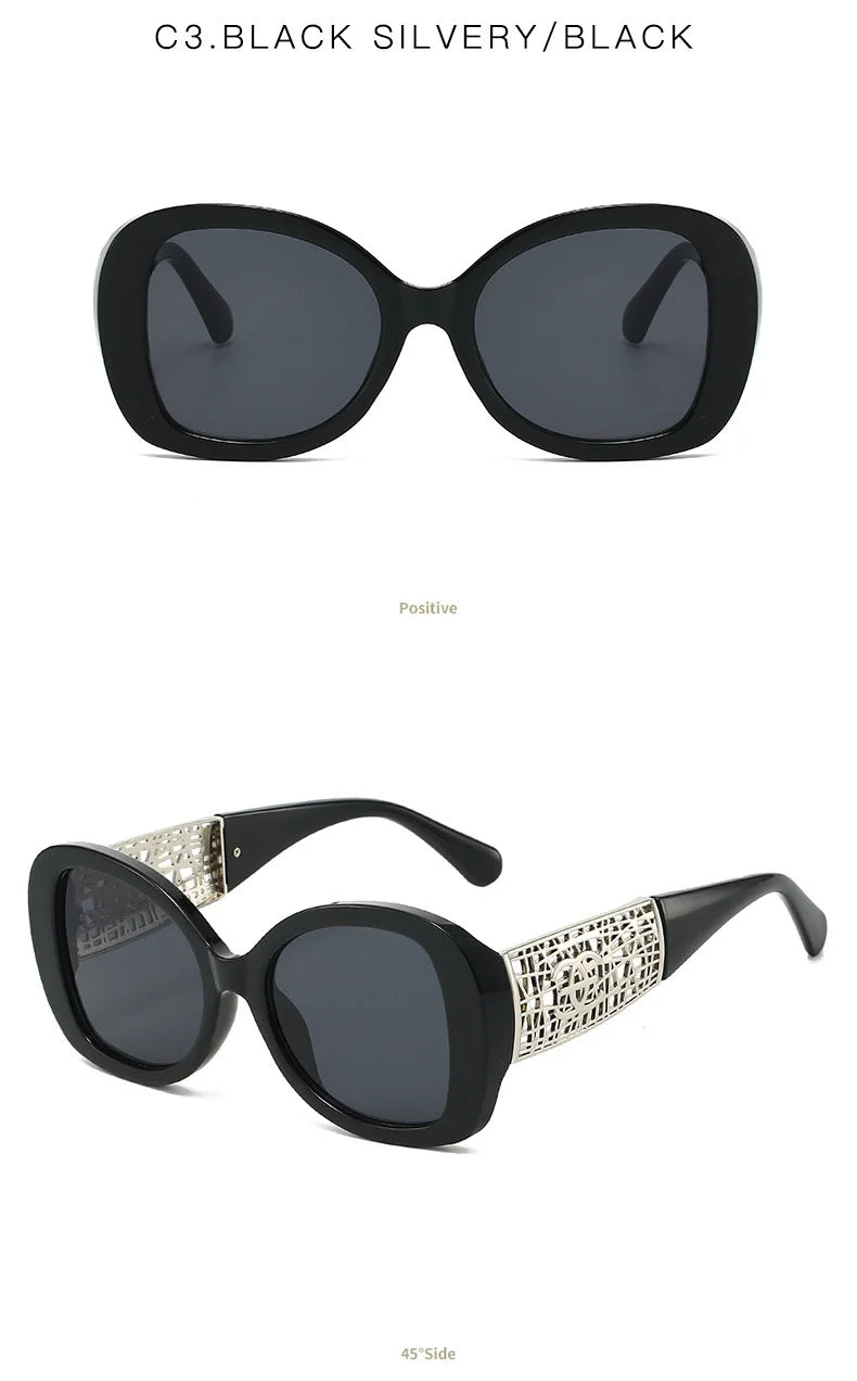 Vintage Luxus Designer Quadrat Sonnenbrille Für Frauen Männer Mode Übergroßen Retro Sonnenbrille Im Freien Fahren Retro Schatten UV400