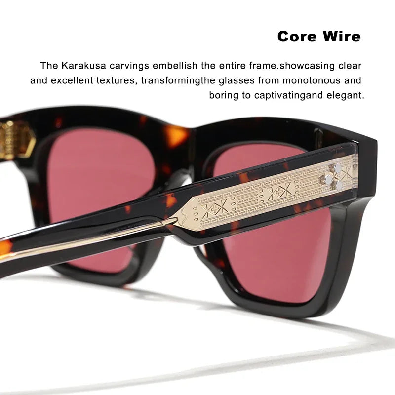 Sonnenbrille für Männer und Frauen, hochwertige handgefertigte quadratische Acetat-CASH-Luxusmarke, Designer, Outdoor-Sport, UV400, trendige Sonnenbrille