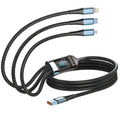 100 W Schnellladekabel, Multi-Ladekabel, Nylon, geflochten, mehrere USBs, universeller 3-in-1-Ladekabeladapter mit Typ-C-Mikro