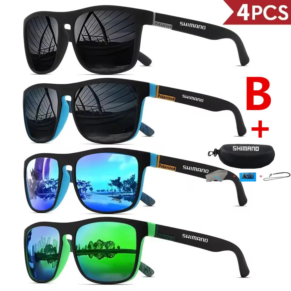 Klassische quadratische polarisierte Unisex-Outdoor-Sport-Sonnenbrille zum Angeln, Jagen, Radfahren, Fahren, Bergsteigen, UV400, blendfrei