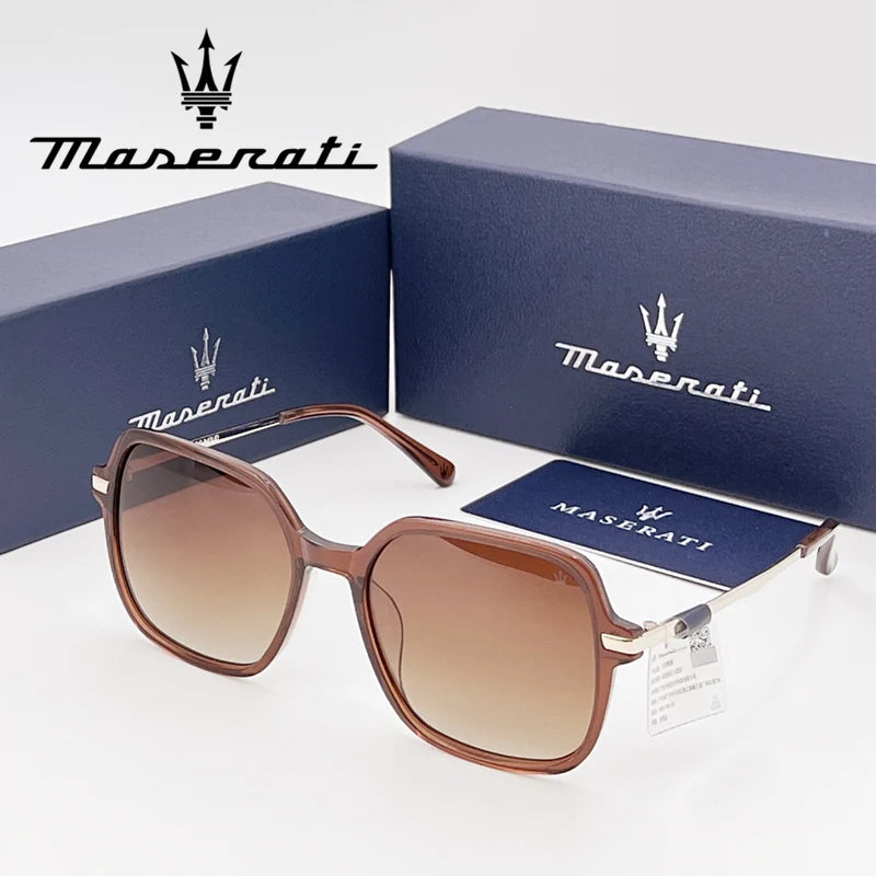 MASERATI Sonnenbrille, neue modische Schutzbrille, stilvolle, ungerahmte Metallrand-Sonnenbrille für Männer und Frauen, coole Pose, trendiges Design 10785