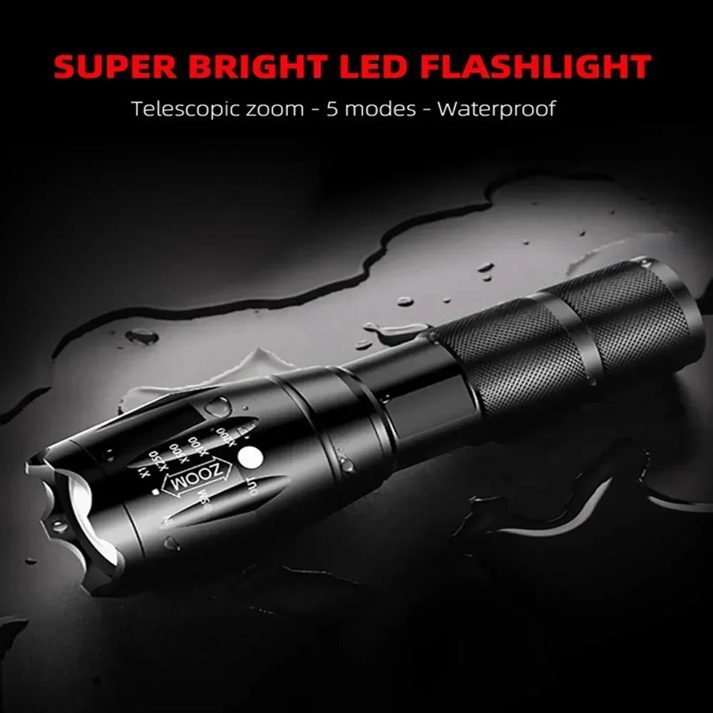T6 Starke Licht Taschenlampe LED Aluminium Legierung Teleskop Zoom Batterie Version Aufladen Outdoor Suchscheinwerfer Fernbedienung Taschenlampe