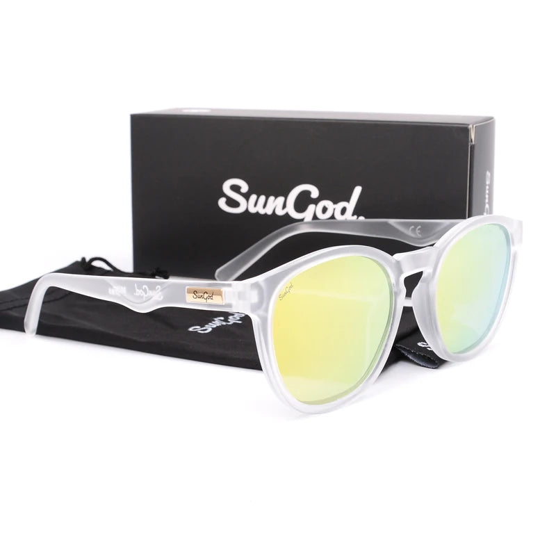 SUNGOD Blaue Spiegel Sonnenbrille Männer Polarisierte Linse Brillen Vintage Fashion Square männer Sonnenbrille SPORT