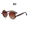 Vintage Steampunk Rote Sonnenbrille Männer Runde Punk Legierung Metall Retro Sonnenbrille Frauen Brille Gothic Stil Shades Brillen
