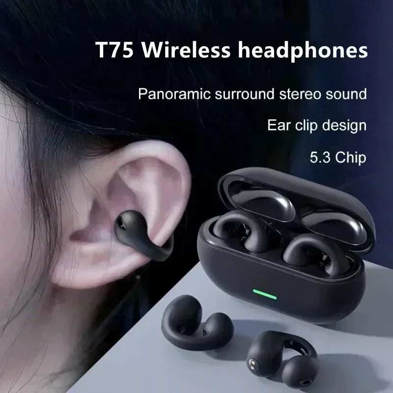 Neue Original T75 Knochenleitung Drahtlose Bluetooth 5,3 Kopfhörer Sport Kopfhörer HiFi Sound Qualität Wasserdichte TWS Headset