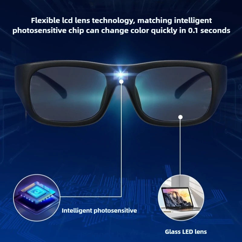 Sportreiten 0,1 s Intelligente photochrome Sonnenbrille für Männer TR90 Farbwechsel Polarisierte Linsenschirme UV400 Angeln Sonnenbrille
