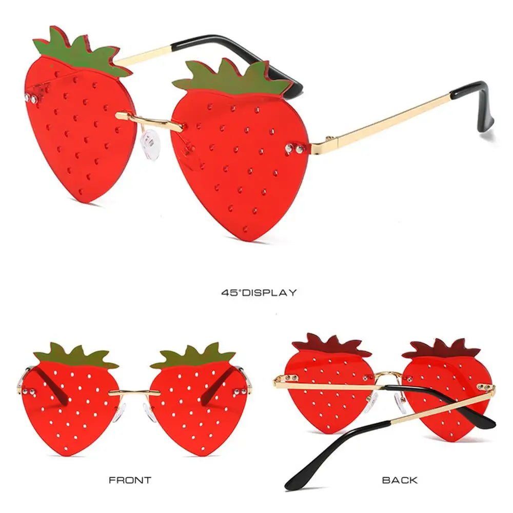 Einzigartige Bunte Erdbeere Sonnenbrille für Frauen Männer Festival Party Rave Sonnenbrille Weihnachten Dekorationen Straße Snap Brillen