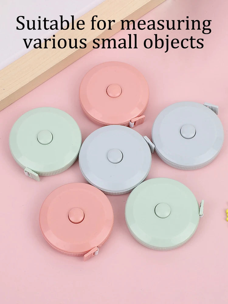 1PC/15PCS 1,5 m Kleines Maßband Tragbare Student Weiches Leder Drei Messung Kleidung Automatische Recycling