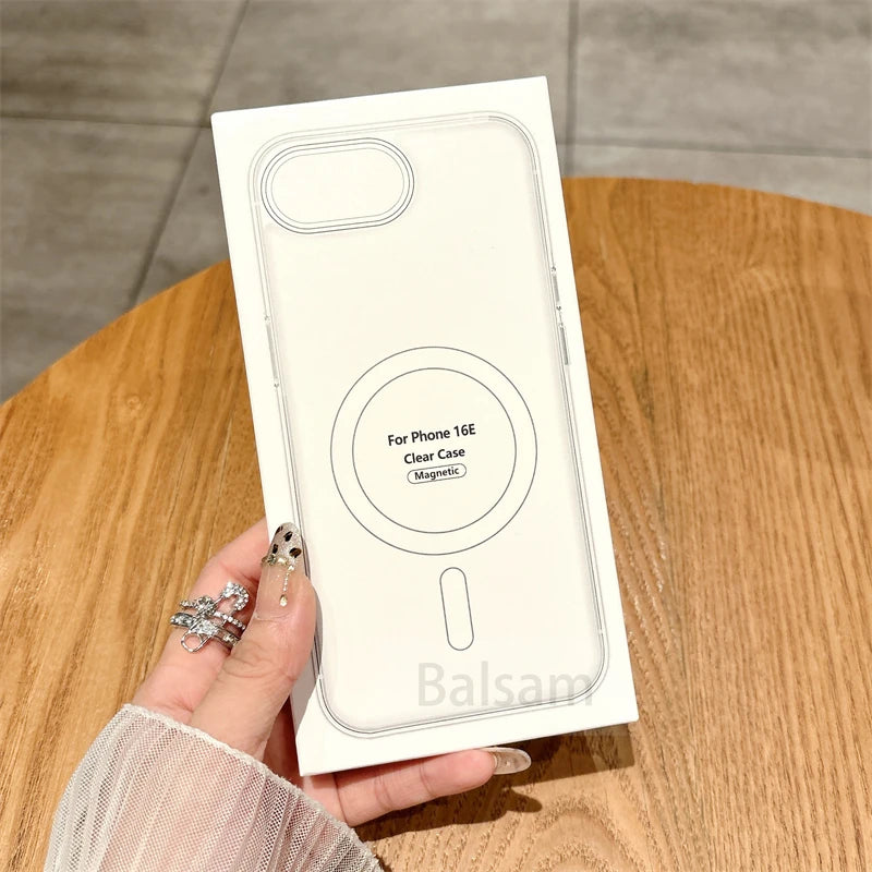Für Magsafe Magnetische Transparente Telefon Fall Für iphone 16E 15 14 13 12 Mini 11 16 Pro Max XR X XS Max 7 8 Plus SE2020 Soft Cover