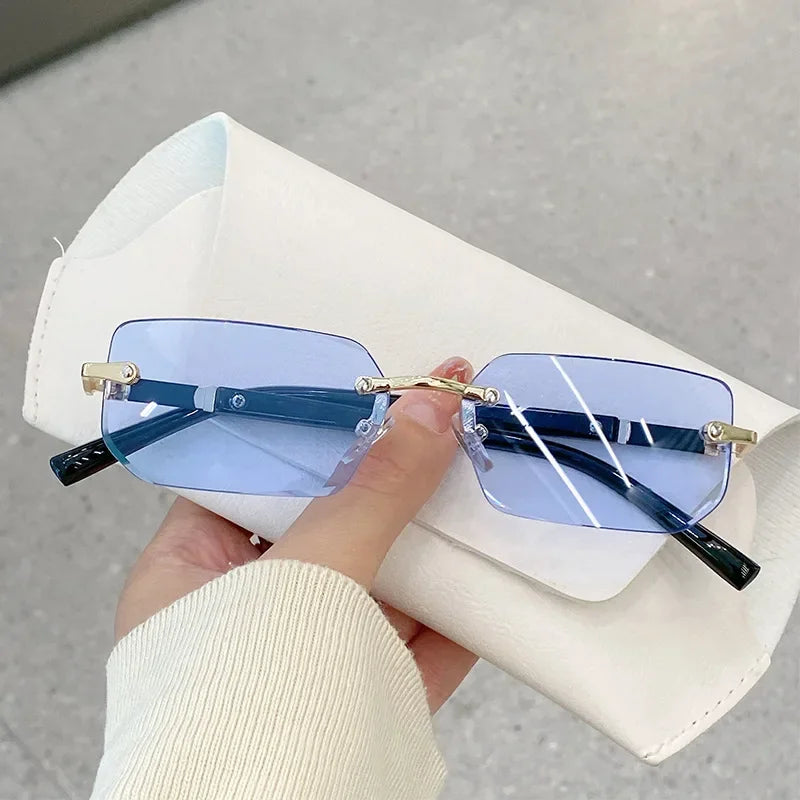 Mode High Definition Sonnenbrille Männer Damen Blau Licht Blockieren Augenschutz Brillen Randlose Quadratische Rahmen Brillen Goggle