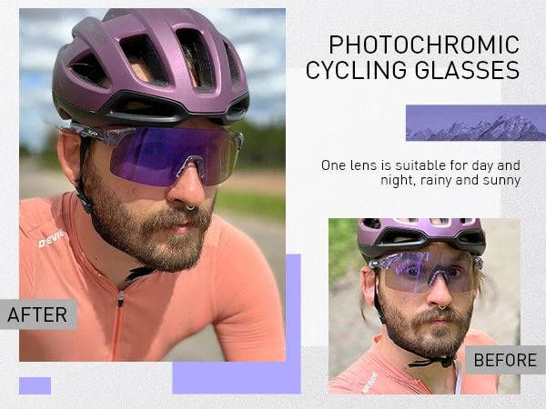 SCVCN Photochrome Sonnenbrille Outdoor Sport Fahrrad Radfahren Gläser Mann MTB Klettern Gläser Brillen Frauen Fahren Fahrrad Brille