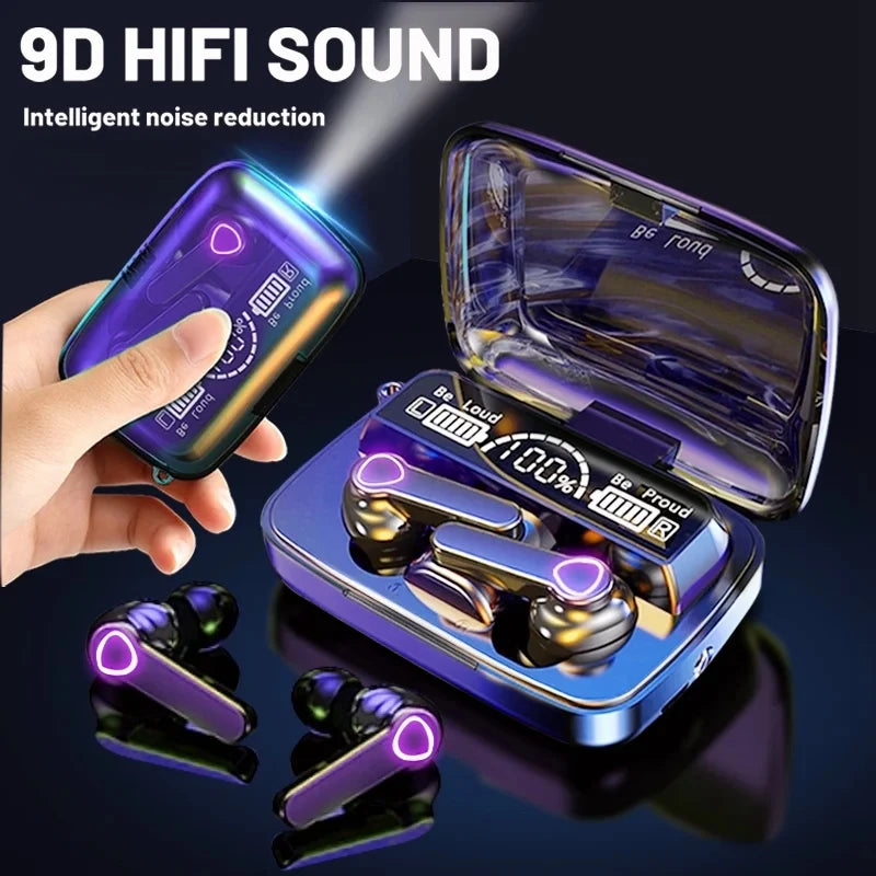 Original M19 Bluetooth Headset Drahtlose In-Ear Sport Intelligente Touch Led Display Spiegel Lager Lade Schatz Kopfhörer