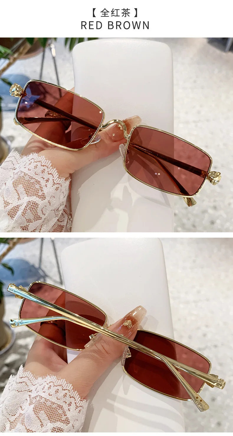 Hochauflösende Sonnenbrille für Herren und Damen, blaues Licht blockierende Augenschutzbrille, randlose Brille mit quadratischem Rahmen