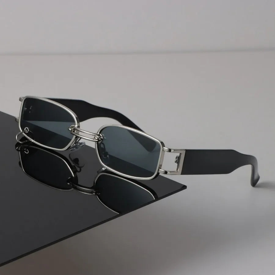 Sexy Quadratische Sonnenbrille Frauen Männer Schwarz Sonnenbrille Retro Designer Brillen Luxus Kleine Rahmen Spiegel Metall Marke