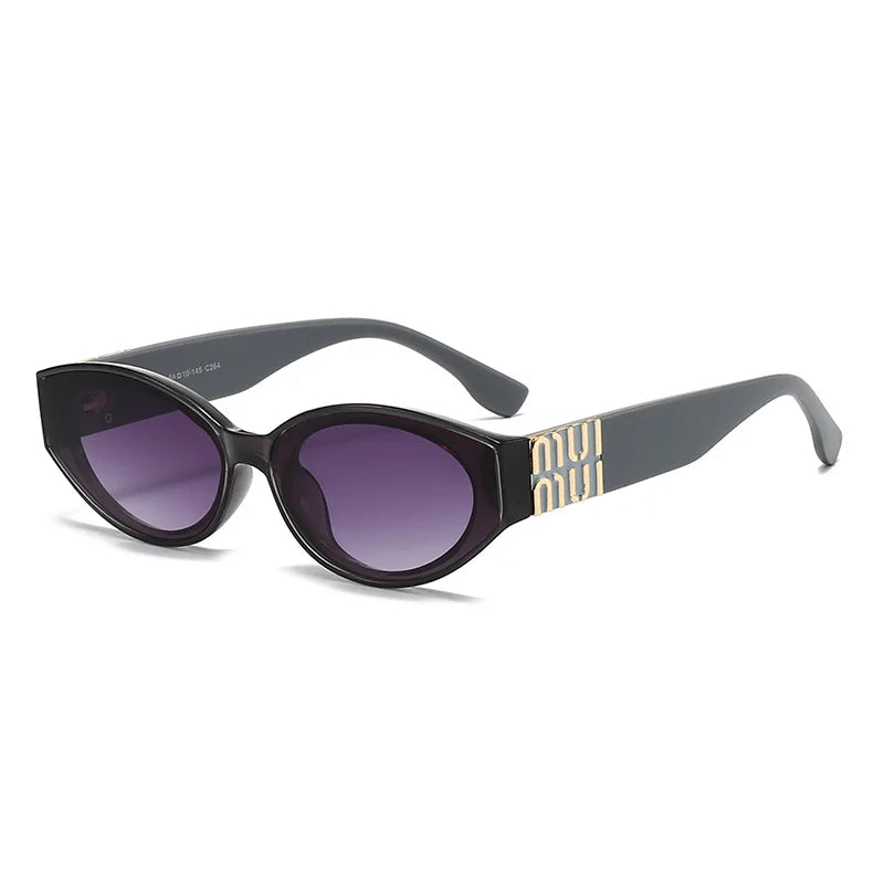 Luxuriöse Glamour-Sonnenbrille für Damen und Herren, oval, minimalistisch, Modemarke, Sonnenbrille, Unisex, stilvolle Farbtöne, UV400