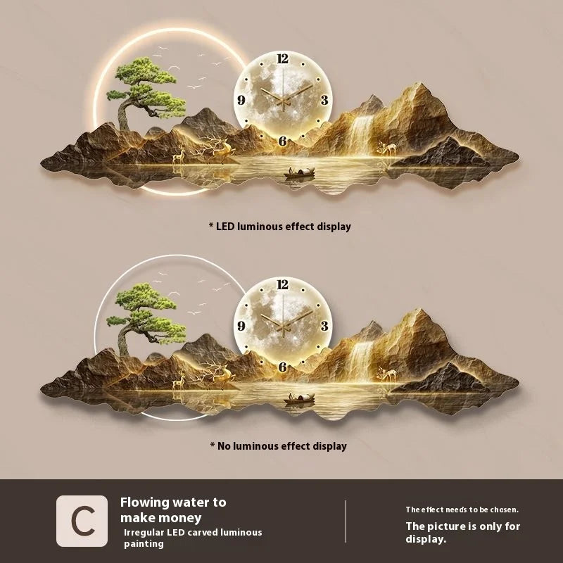 Kreative Uhr Hängen Malerei Wand Dekoration LED Wandbild Wohnzimmer Visuelle Dekoration Hängen Uhr Nordic Hause Dekoration