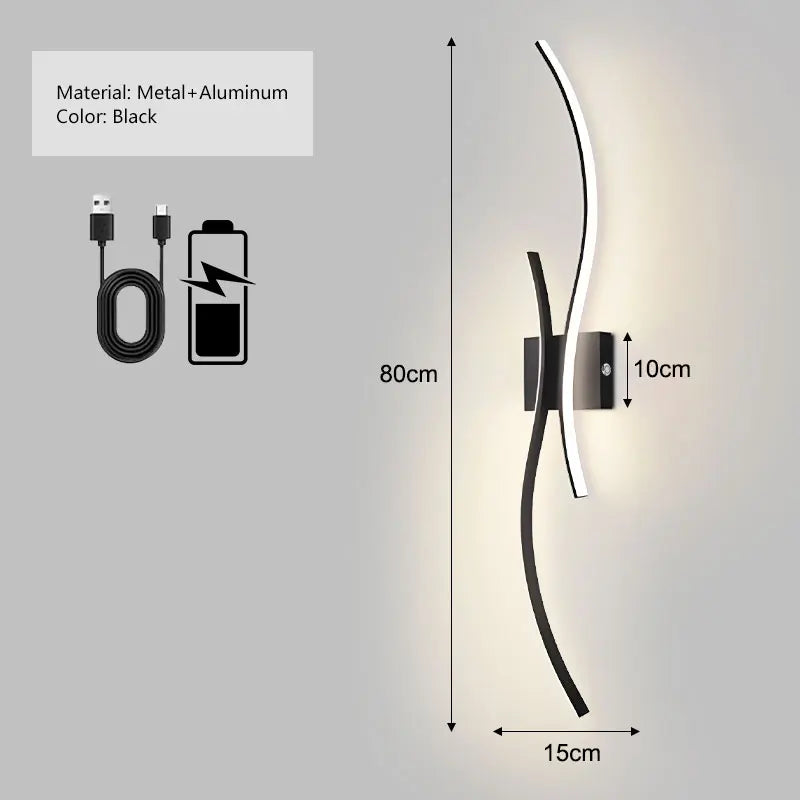 Wiederaufladbare, batteriebetriebene LED-Wandleuchte mit Fernbedienung, kabelloser USB-Touch-Schalter, dimmbare LED-Wandleuchten, Wandlampen
