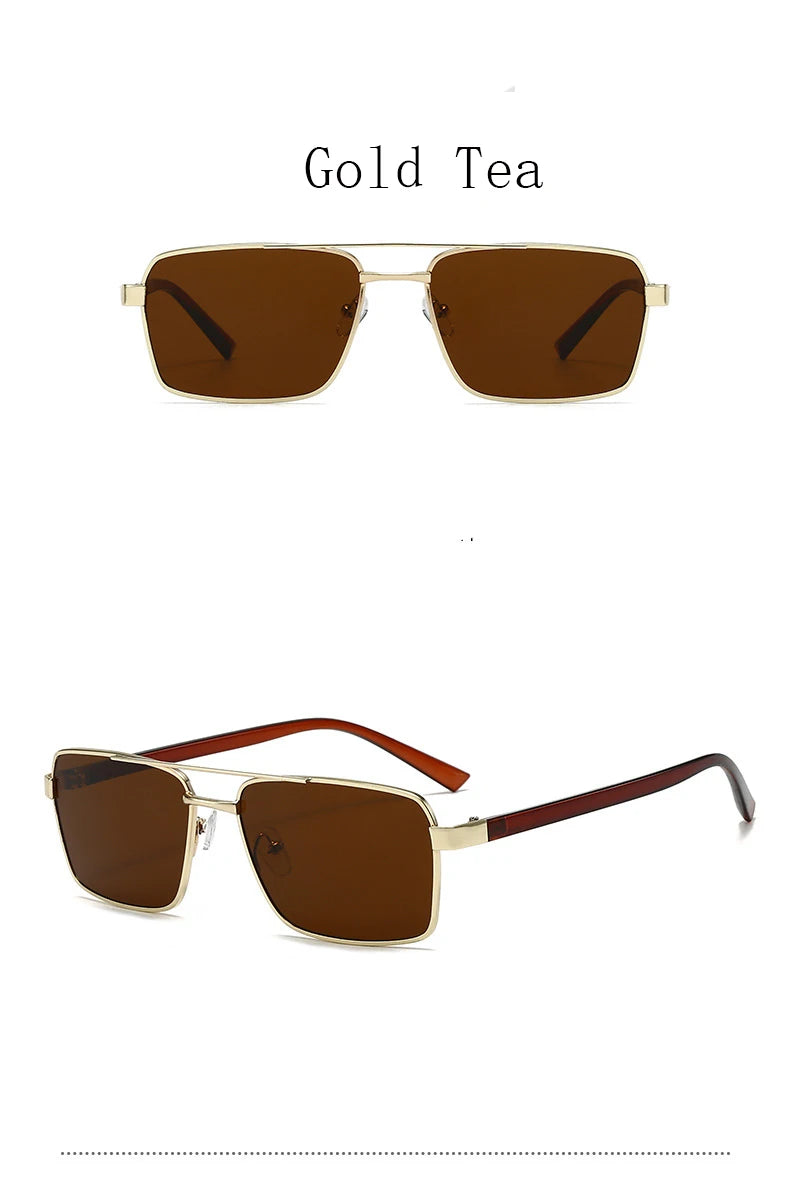 Quadratische Sonnenbrille für Männer und Frauen, modisch, klassisch, Retro, Vintage, Trenddesign, braune Gläser, UV400-Sonnenbrille, männliche und weibliche Brillen, 2026