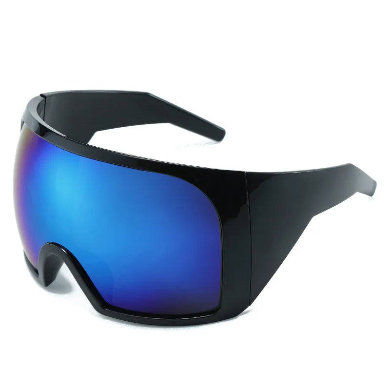 Übergroße Sonnenbrille für Herren, umwickelt, windabweisend, persönlich, große Farbtöne, futuristische Mode, Zukunftsschild, Uv400, Radfahren, Motorrad
