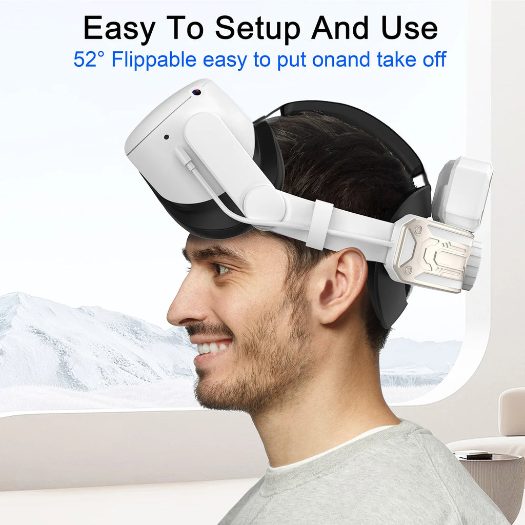 Kopfband mit Akku für Meta/Oculus Quest 2, verstellbares Elite-Gurt-Ersatzzubehör für Oculus/Meta Quest 2