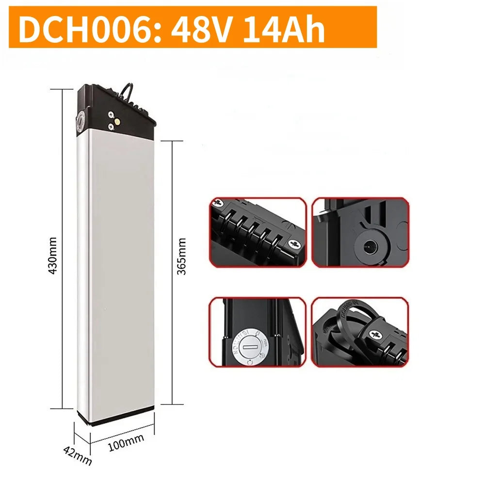 48V 17Ah 15Ah 12,8Ah 10,4Ah 36V 10Ah 12Ah 15Ah DCH-003 DCH-006 DCH-009 350W~1000W Motorbatterie
