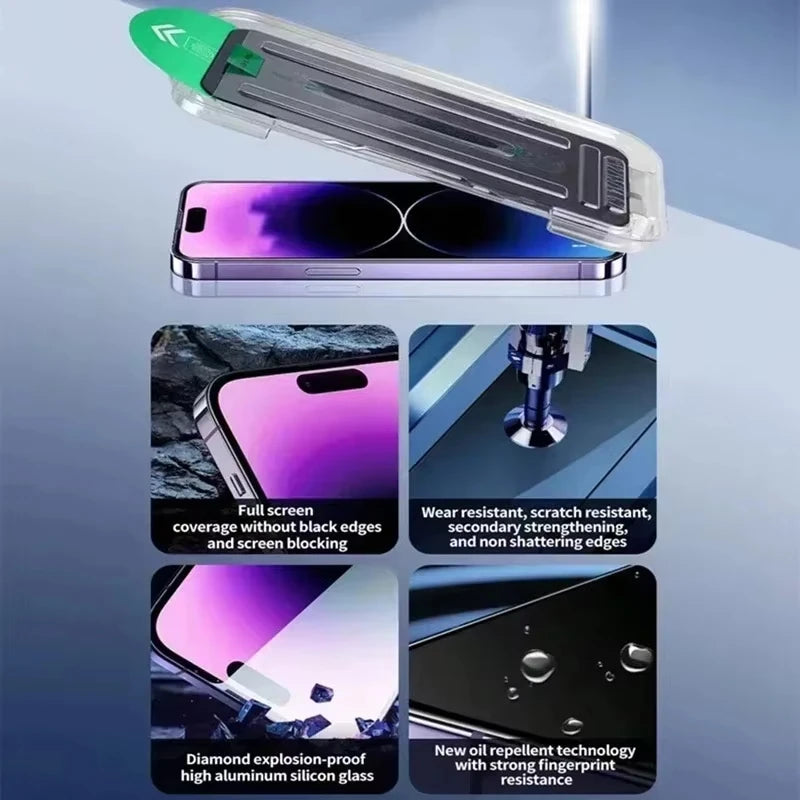 Oleophobe Beschichtung, staubfreie Installation, Displayschutzfolie für iPhone 17, 16, 13, 15, 11, 12, 14, Pro Max Air 16E, mattes Anti-Spion-Glas