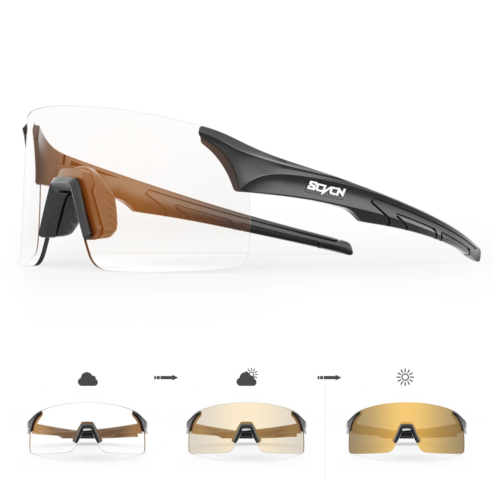 SCVCN Photochrome Sonnenbrille Outdoor Sport Fahrrad Radfahren Gläser Mann MTB Klettern Gläser Brillen Frauen Fahren Fahrrad Brille