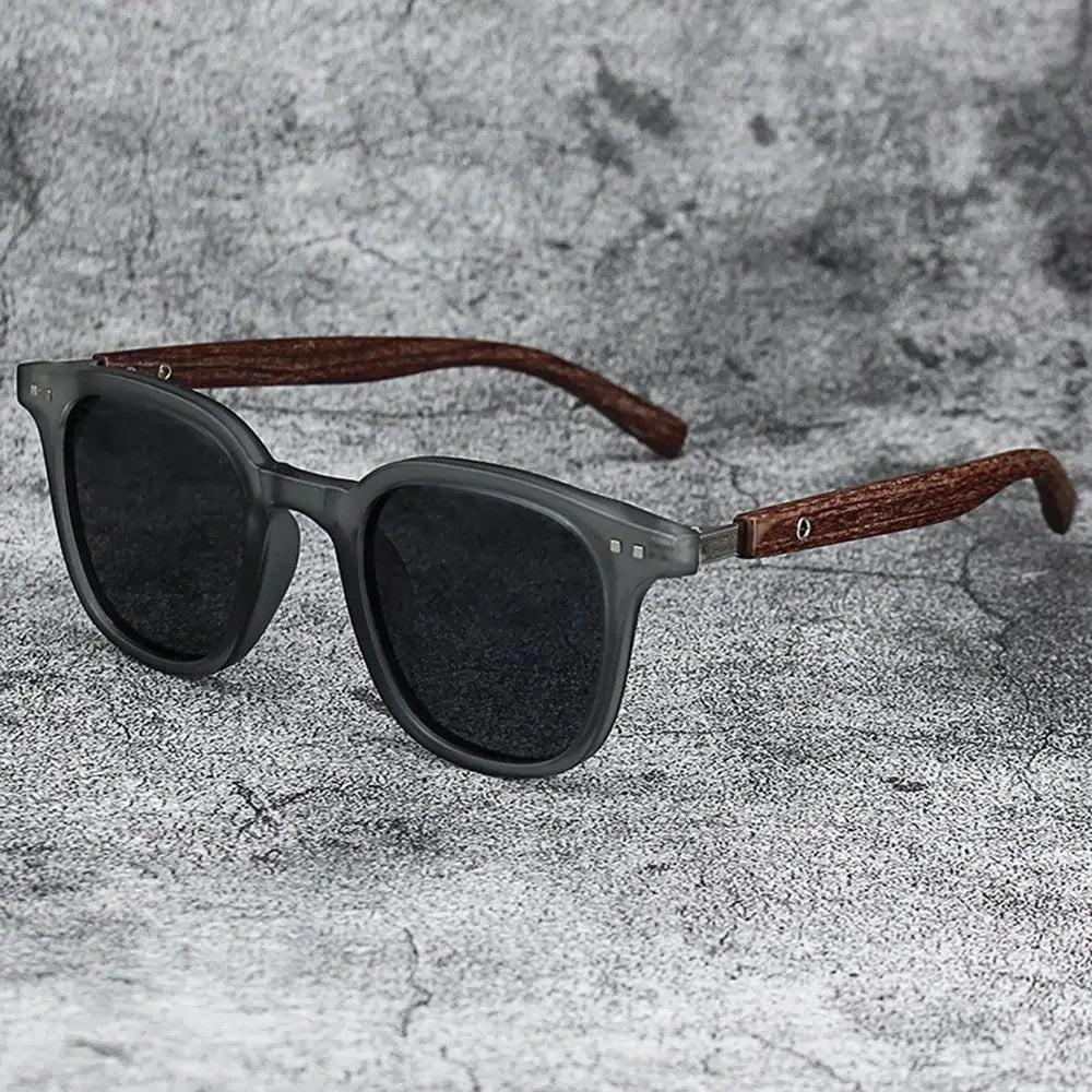 Trendige Retro-Sonnenbrille mit Holzmaserung – polarisierter UV-Schutz für Männer und Frauen, perfekt für Radfahren und Straßenfotografie im Freien