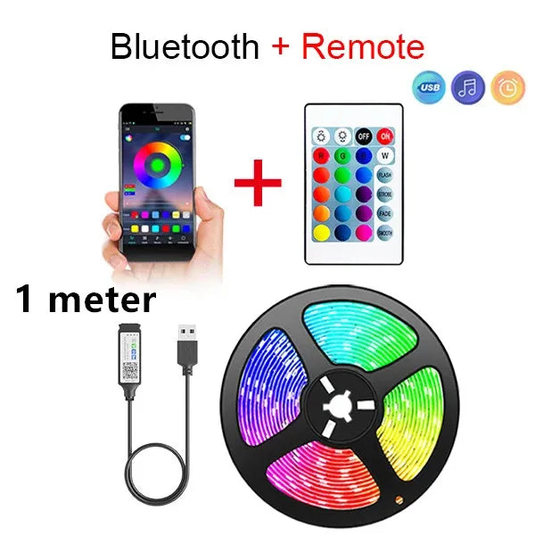 Bluetooth LED Streifen Lichter Smart SMD 5050 APP Fernbedienung Flexible Band Diode Lampe Band TV Hintergrundbeleuchtung Spiel Zimmer Wohnkultur