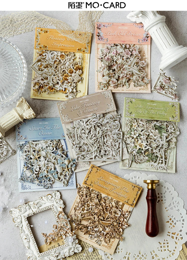 20 stücke Vintage Ecke Aufkleber europäischen Stil Blume Spitze hohle Materialien Scrap booking Deko Junk Journal Briefpapier Lieferungen