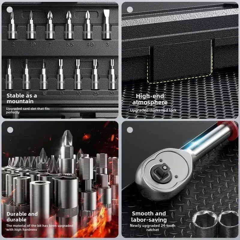 AIRAJ NEUE Auto Reparatur Tool Kit 46/53 Teile/satz Steckschlüssel Set Auto Reparatur Werkzeug Ratsche Drehmomentschlüssel Combo Auto Reparatur werkzeug Set
