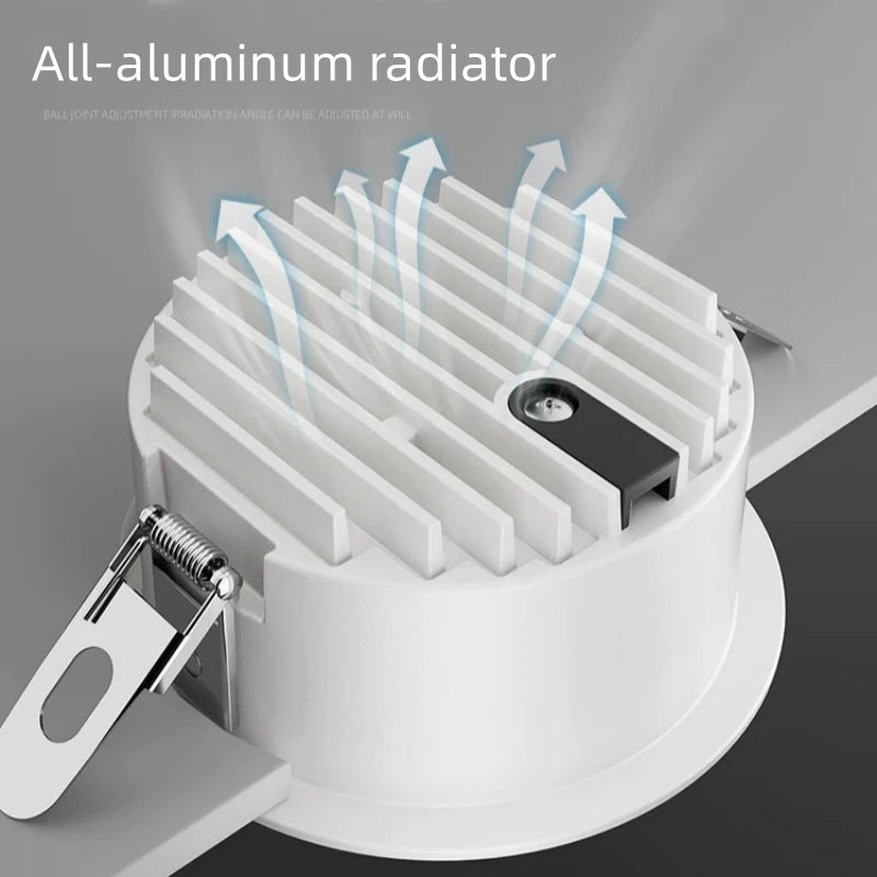 Einbau-Blendschutz-LED-SMD-Downlight, 7 W, 9 W, dimmbar, 85–265 V, Deckenleuchte, Strahler, 12 W, 18 W, für Zuhause, Wohnzimmer, Schlafzimmer