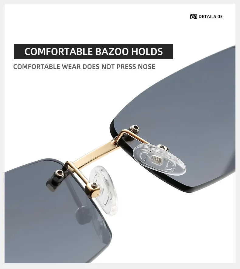 Sonnenbrille Männer Frauen Sonnenbrille Holz Rahmen Randlose Schwarze Brillen Mode Brillen Gafas De Sol