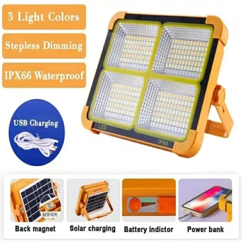 Kommerzielle Solarlaterne, 2000 mAh, Leistungskapazität, 15-Stunden-Bedienung, tragbares LED-System für Straßenautomaten, Campingsicherheit