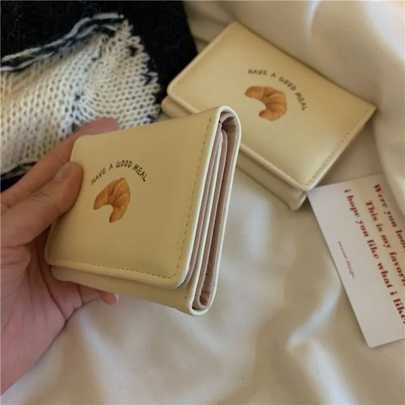 Neue Butter Toast Brieftasche Ins Nette Milch Gelb Kurze Brieftasche Koreanische Version Cartoon Student Geldbörse Für Frau Schlüssel Lagerung Geldbörse