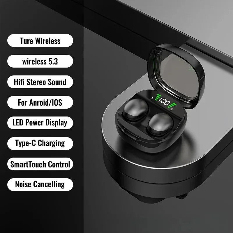 Mini Unsichtbare Kopfhörer Bluetooth 5,3 Kopfhörer Drahtlose Headsets HiFi Stereo Noise Reduction Ohrhörer für Xiaomi iPhone
