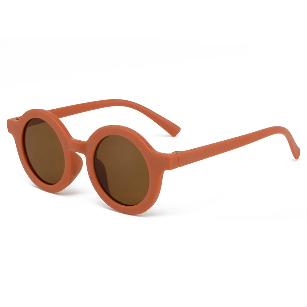 Kindersonnenbrille, runder Rahmen im Einsatzstil, Baby-Sonnenbrille für 1–7 Jahre alte Babys, Sonnenschutz, Sonnenschutz