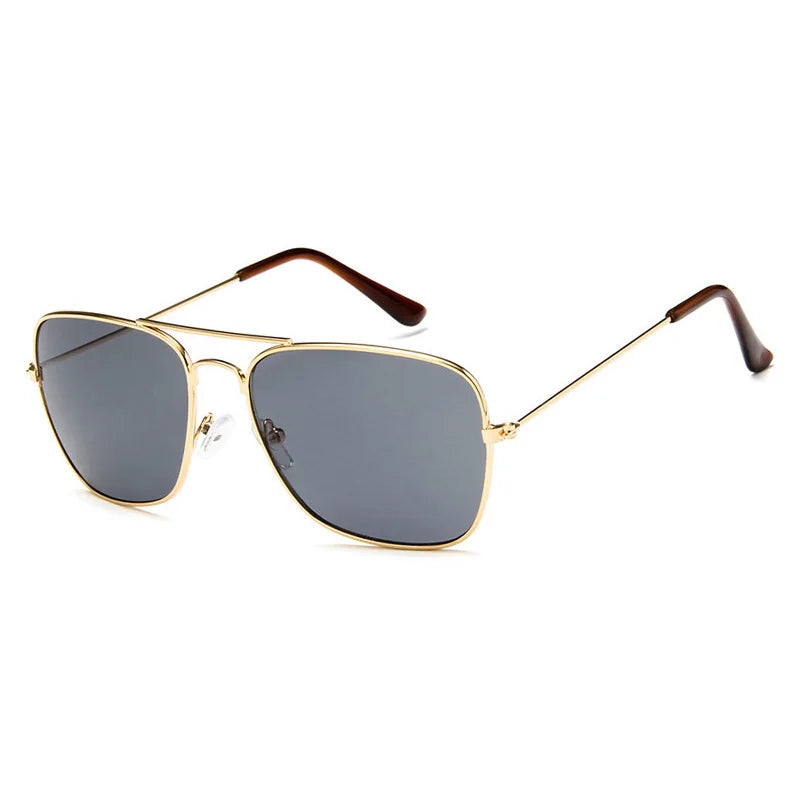 Shonemes Quadratische Sonnenbrille Vintage Double Bridge Driving Shades Metallrahmen Outdoor UV400 Sonnenbrille für Männer Frauen