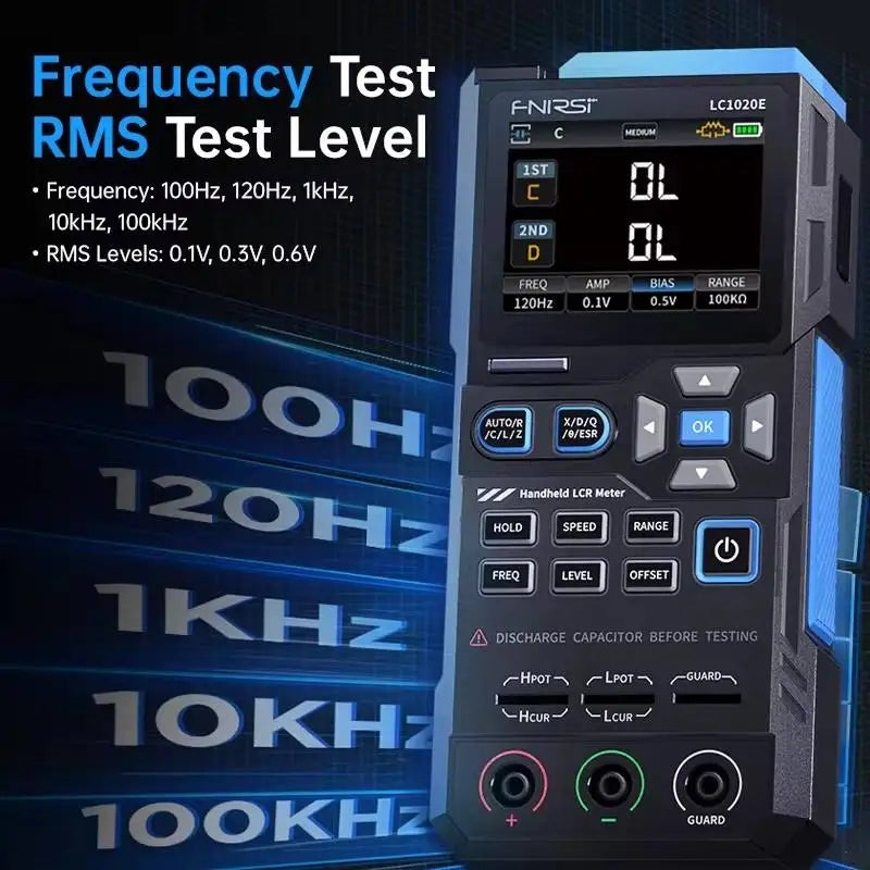 FNIRSI LCR Tester Multimeter Widerstand Induktivität LC1020E Digital Bridge Handheld Praktische Tester Kapazität Kalibrierung